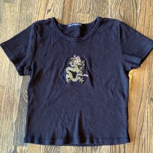 Brandy Melville black short sleeve T-shirt 100% cotton Used good condition XS?